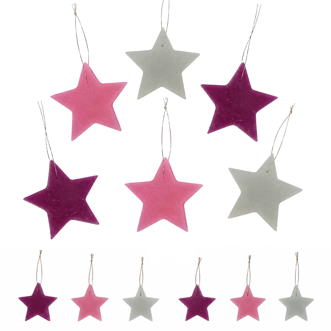 Wachsstern Weihnachtsbaumschmuck in Rosatönen