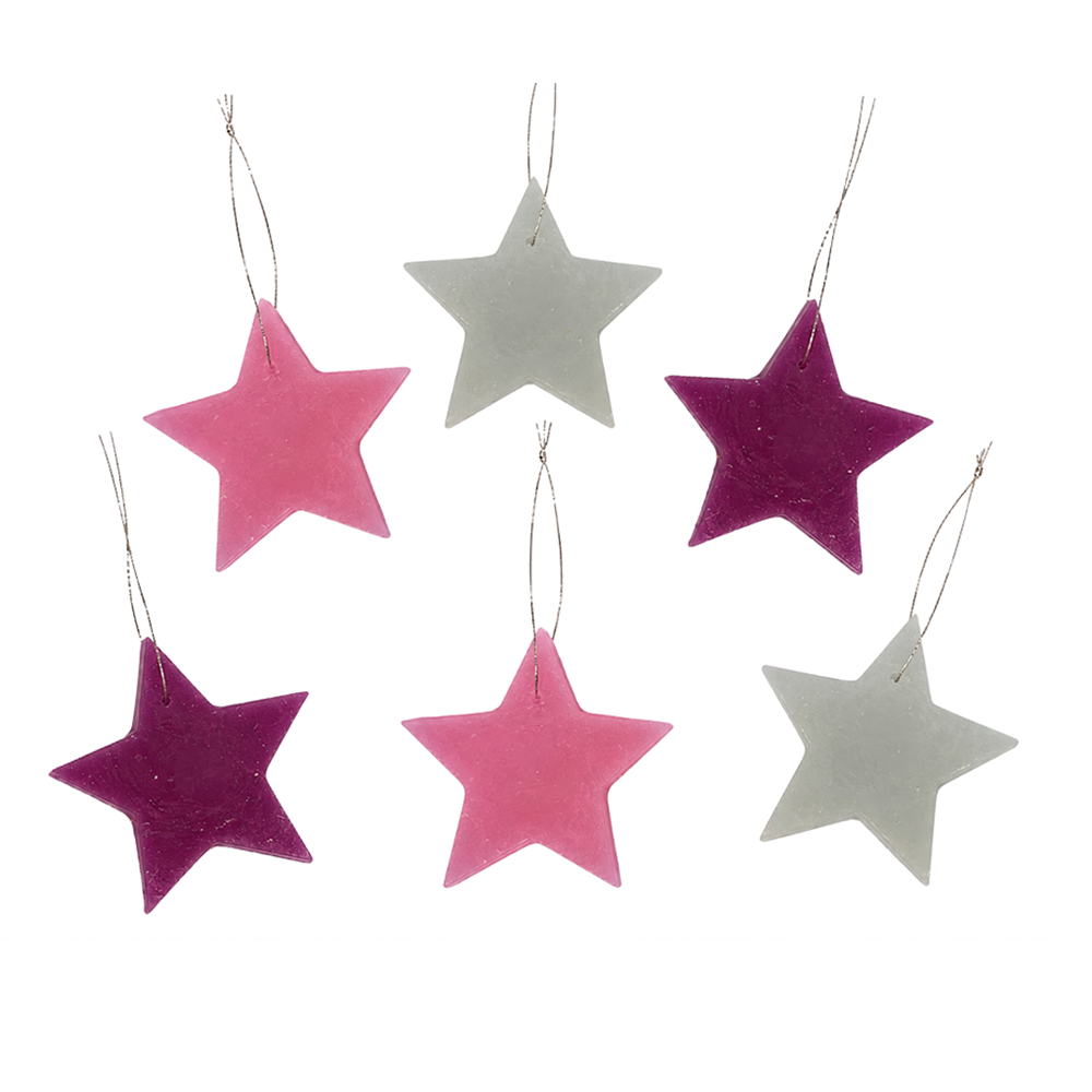 Wachsstern Weihnachtsbaumschmuck in Rosatönen